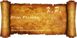 Khon Piroska névjegykártya
